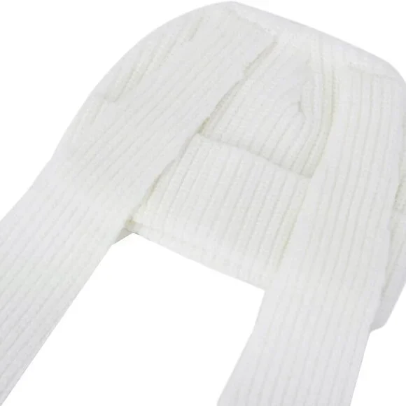 Knit Bunny Beanie Hat Winter Cap Long Ears Fluffy Cozy Outdoor Unisex - Picture 2 of 5